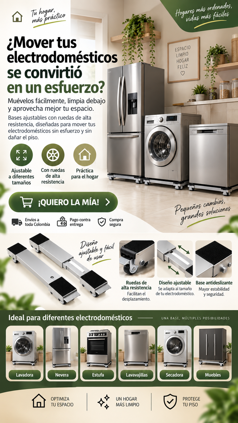 Base Móvil Ajustable Electrodomésticos
