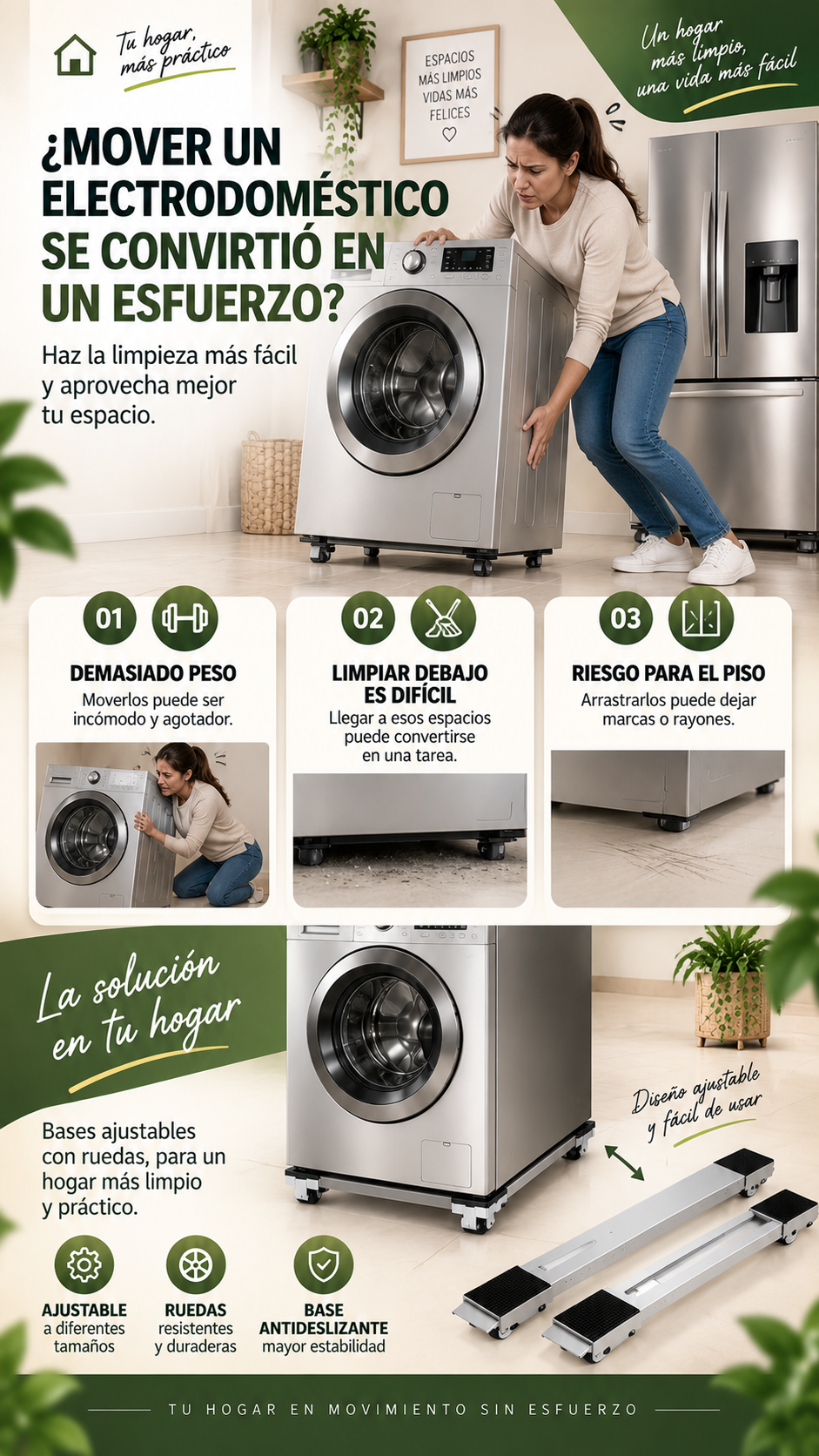 Base Móvil Ajustable Electrodomésticos