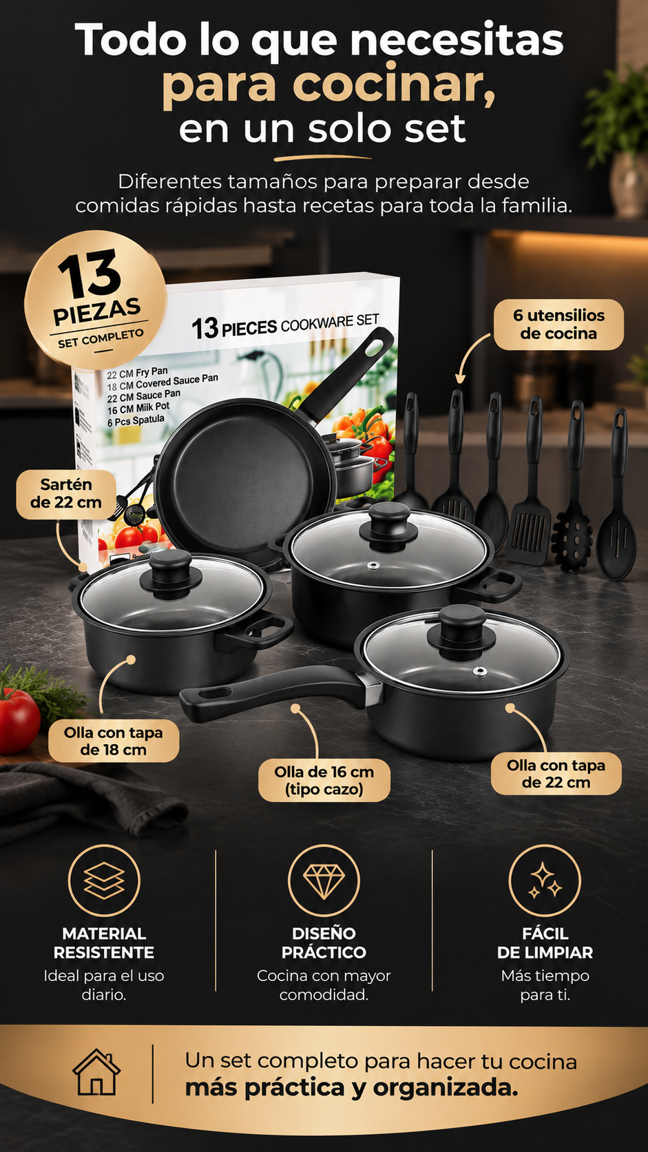 Batería de Cocina Antiadherente