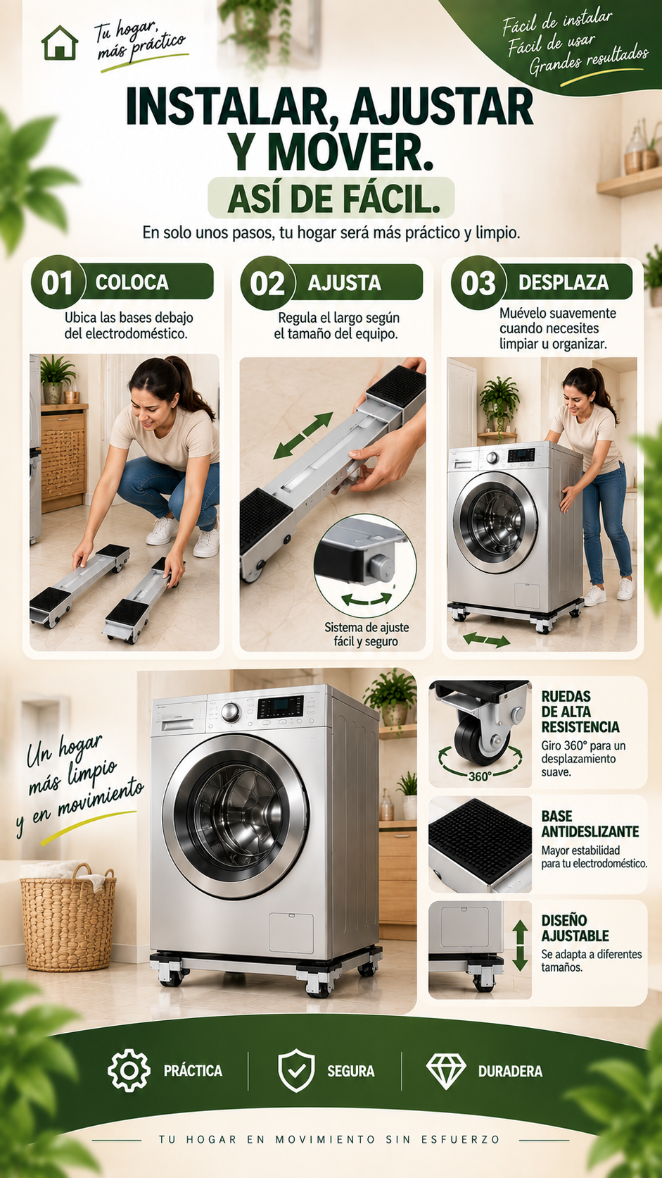 Base Móvil Ajustable Electrodomésticos
