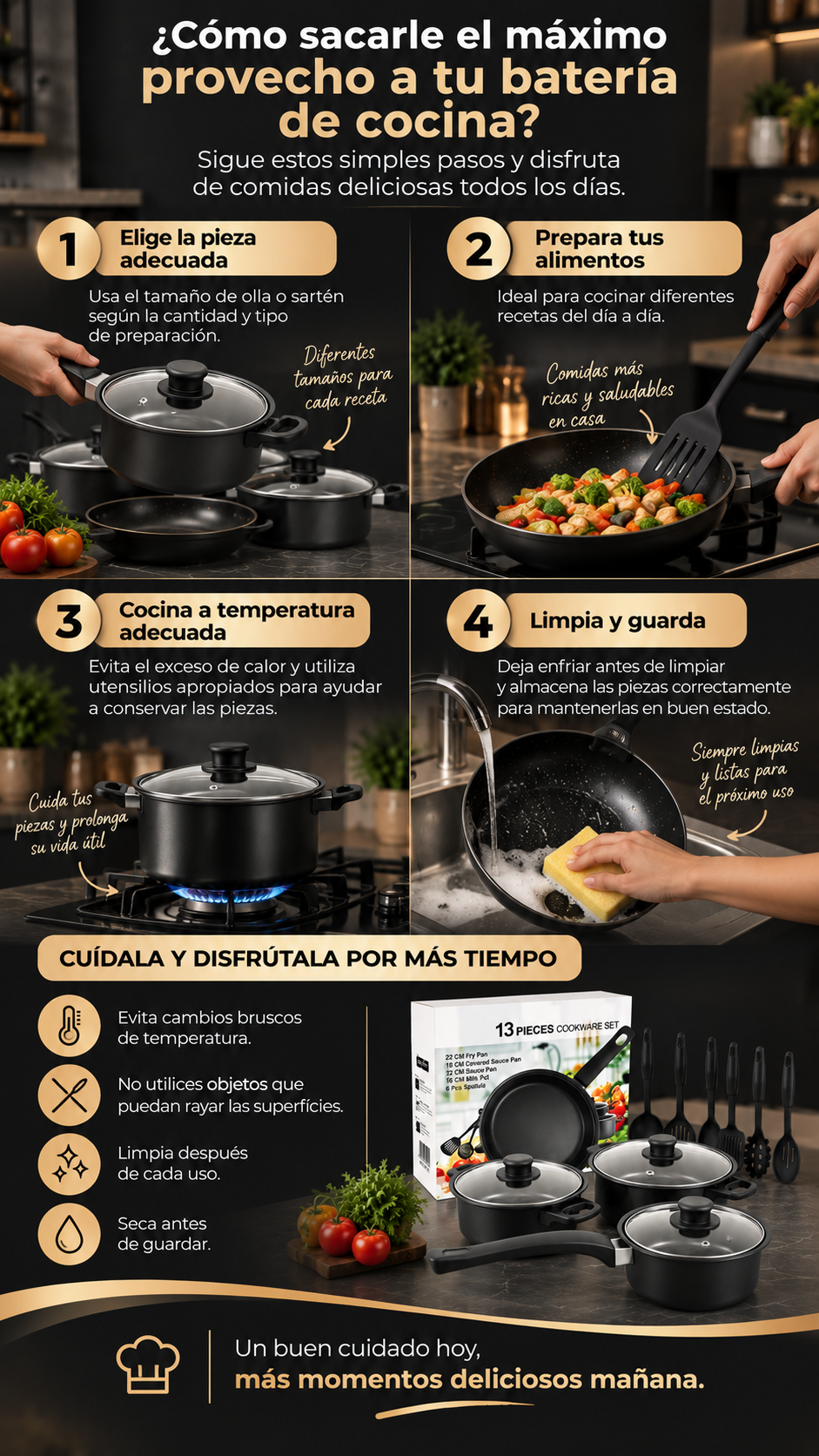 Batería de Cocina Antiadherente
