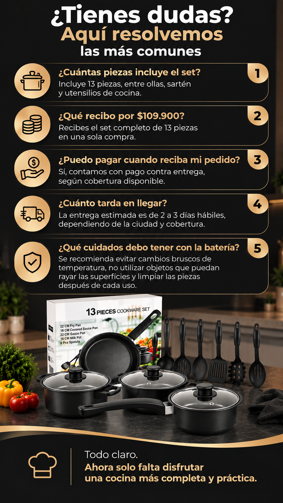 Batería de Cocina Antiadherente