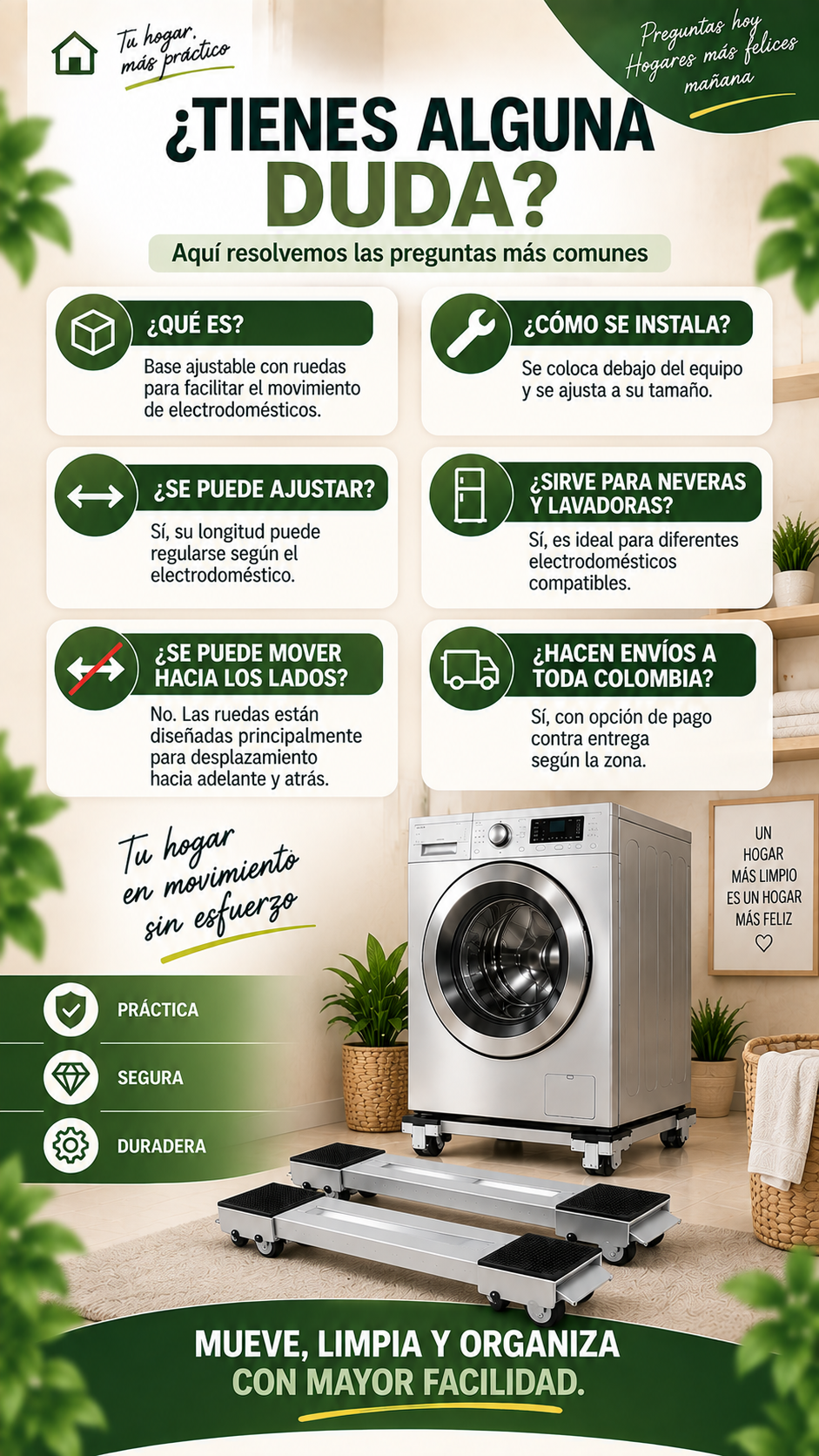Base Móvil Ajustable Electrodomésticos