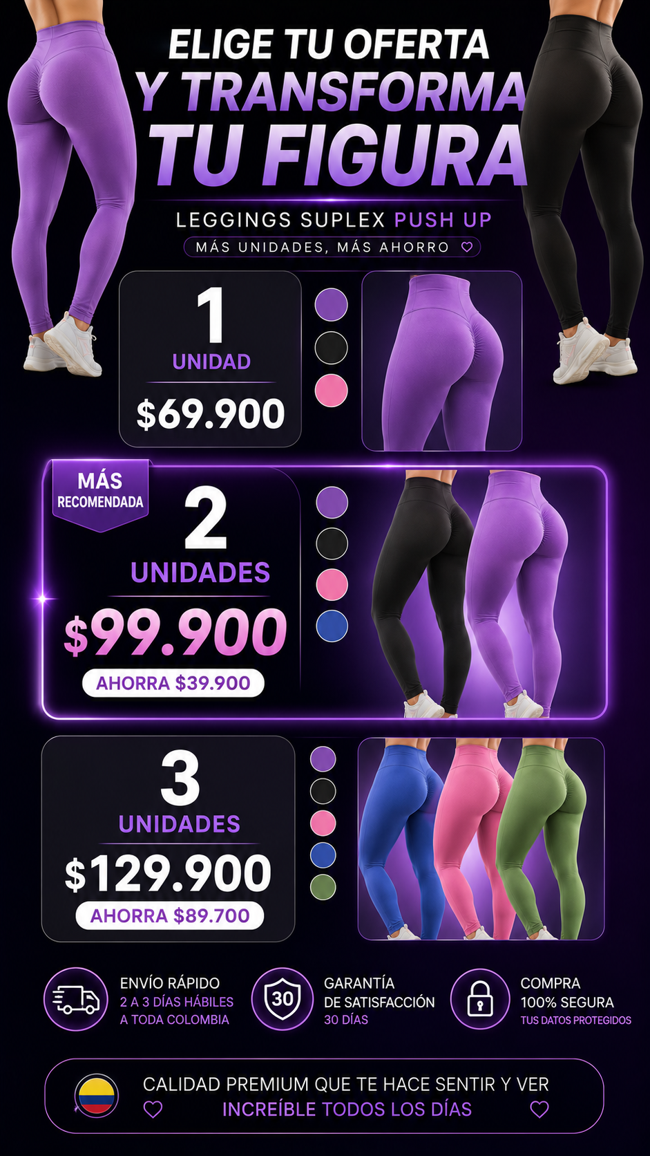 Leggings Suplex Push Up Larga